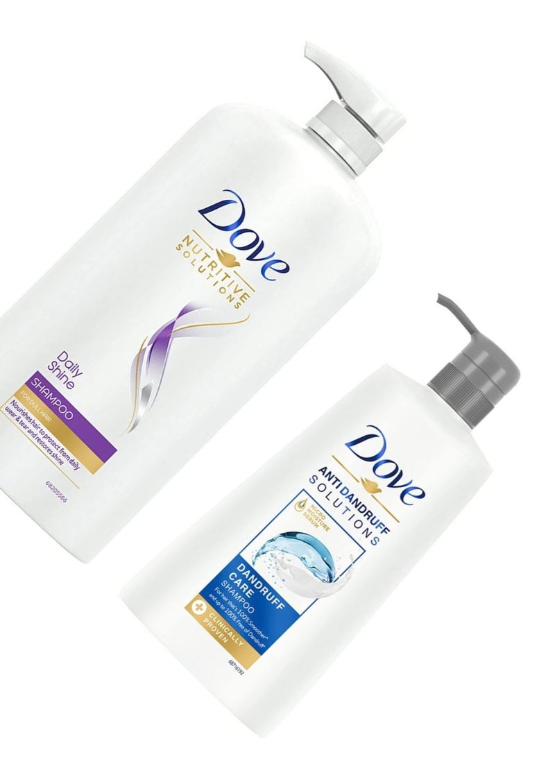 دوف شامبو دوف ديلي شاين 1 لتر وشامبو دوف مضاد للقشرة 650 مل - Image 4